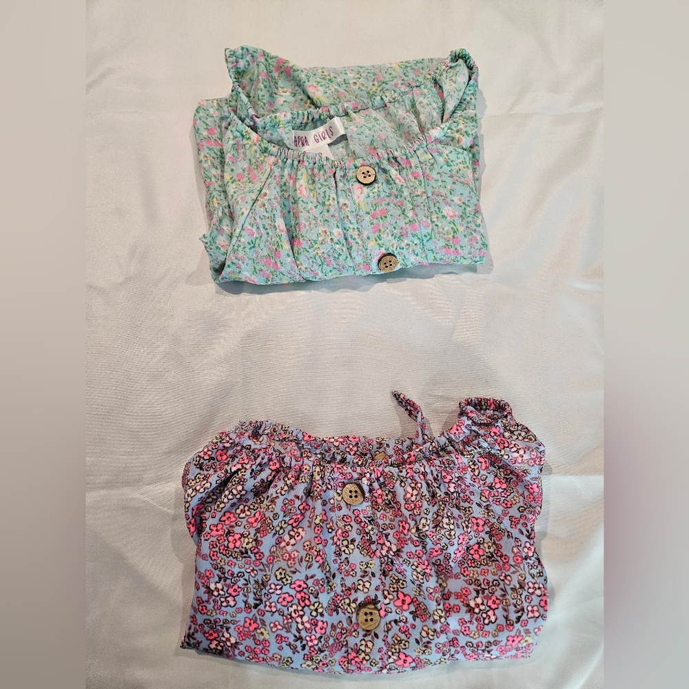 Floral Button-Up Blouses Set